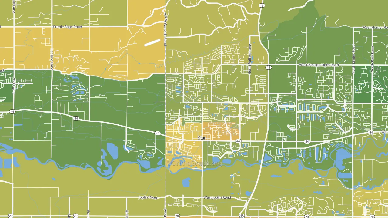 Star, ID Map of Murder Rates