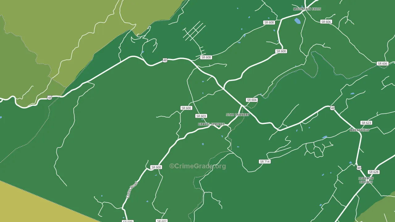 Star Tannery, VA Map of Murder Rates
