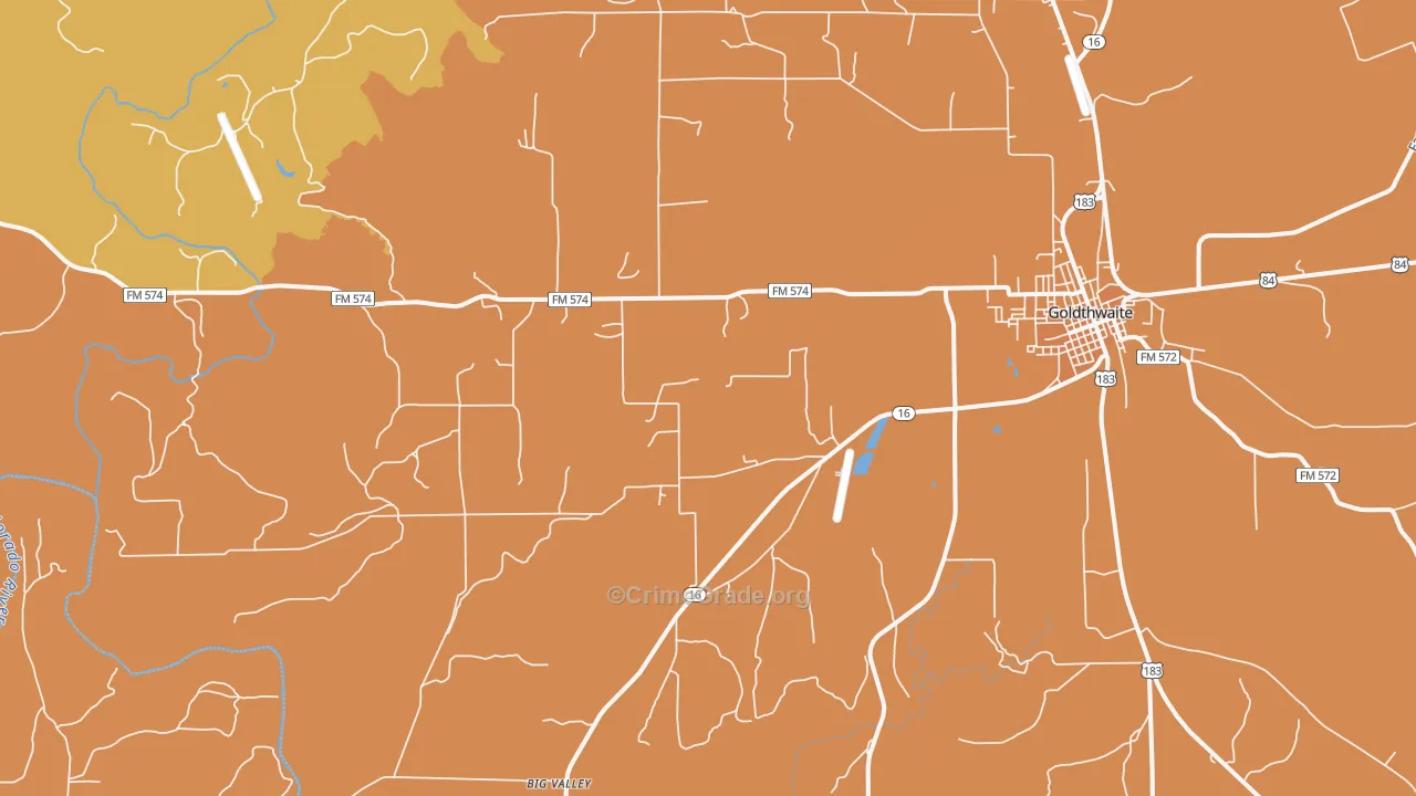 Star, TX Map of Murder Rates