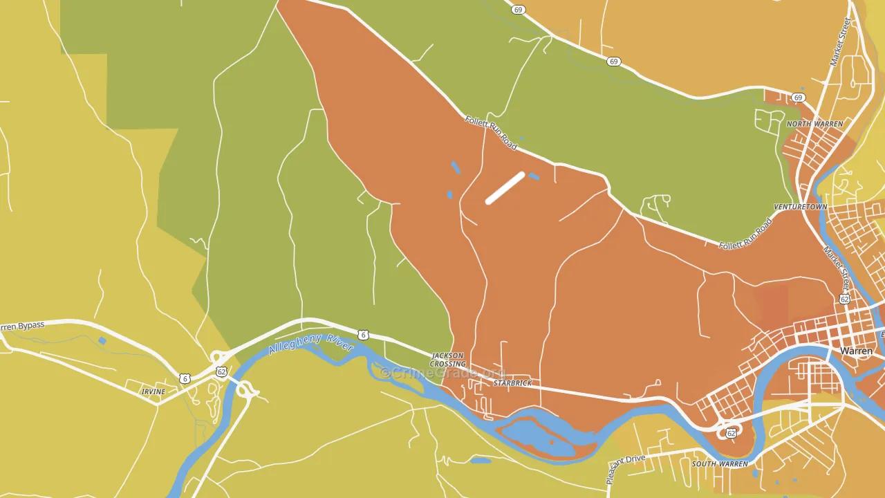 Starbrick, PA Map of Murder Rates