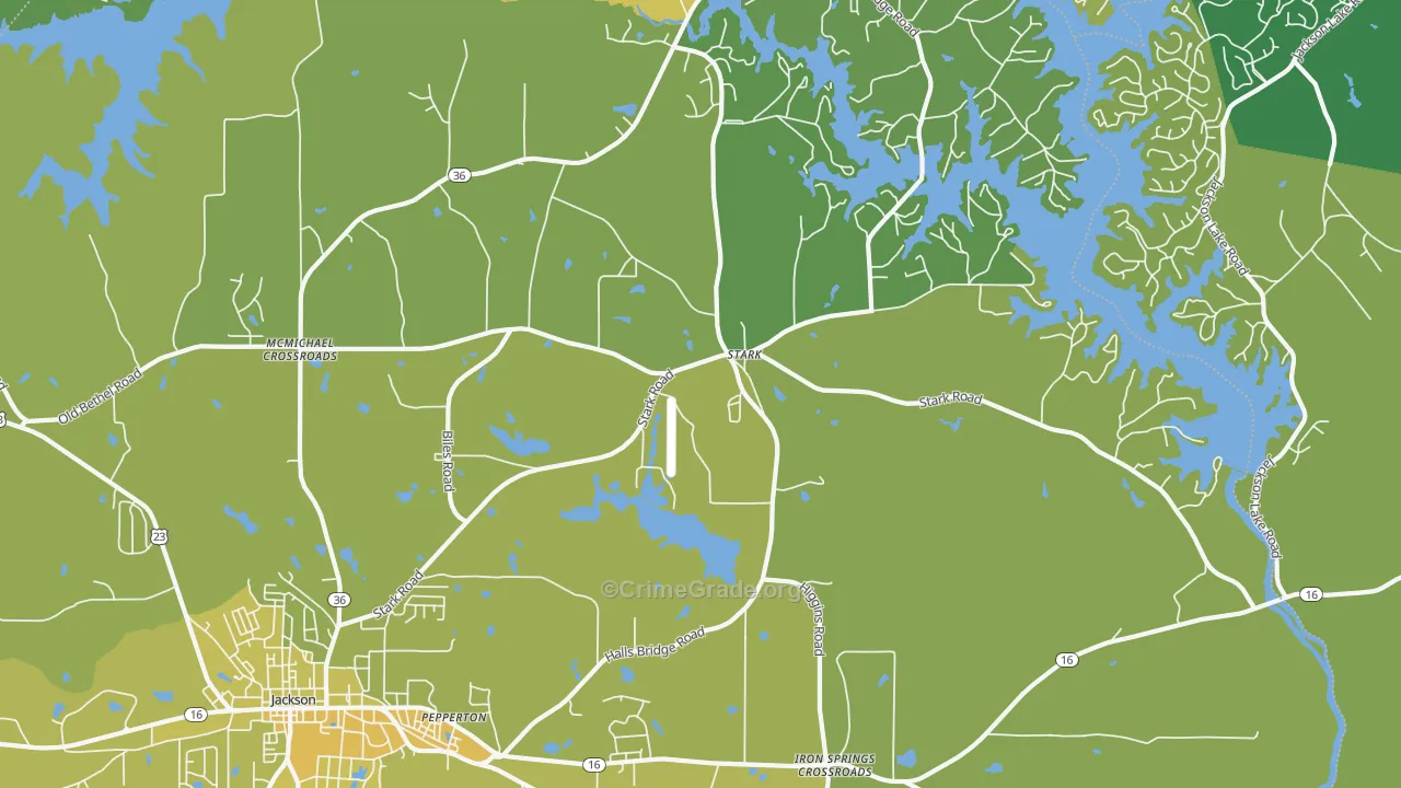 Stark, GA Map of Murder Rates