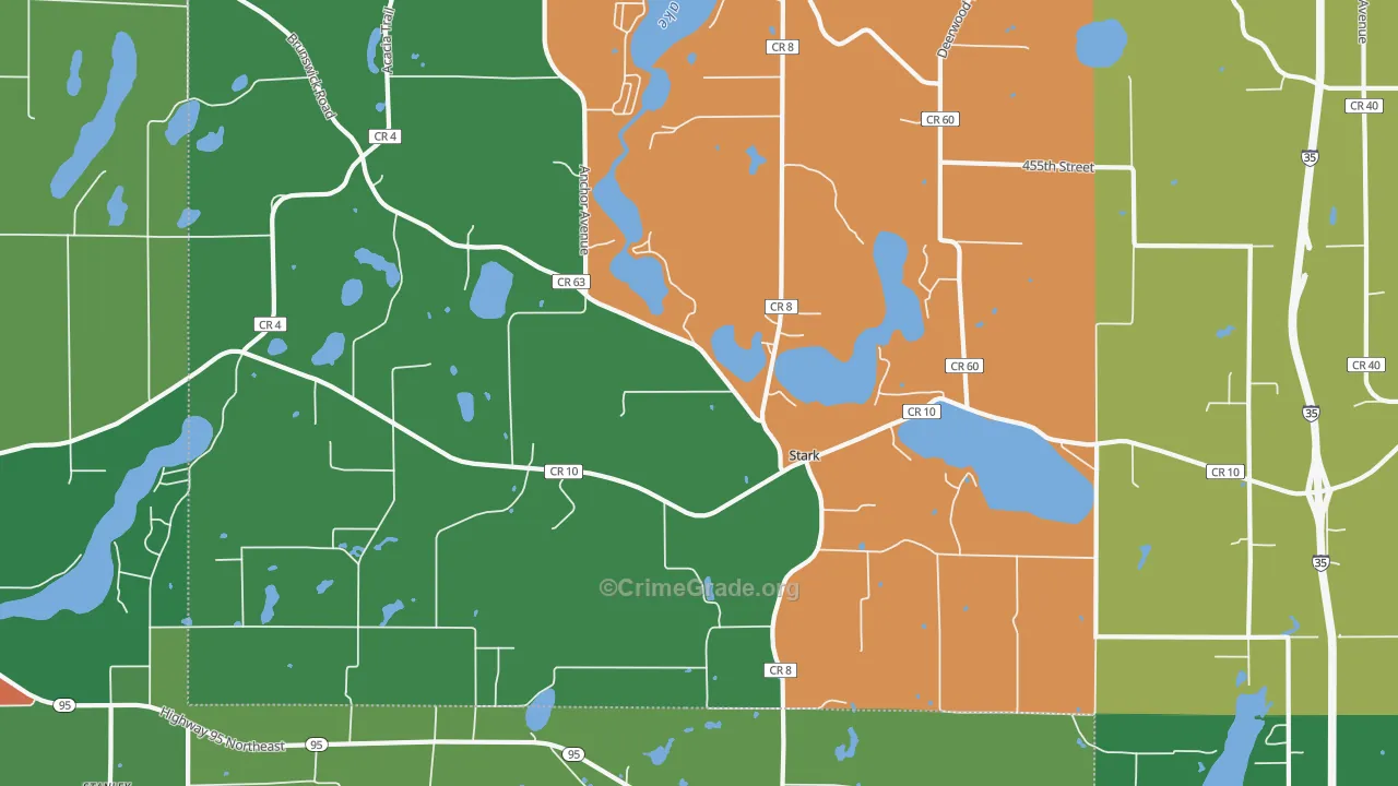 Stark, MN Map of Murder Rates
