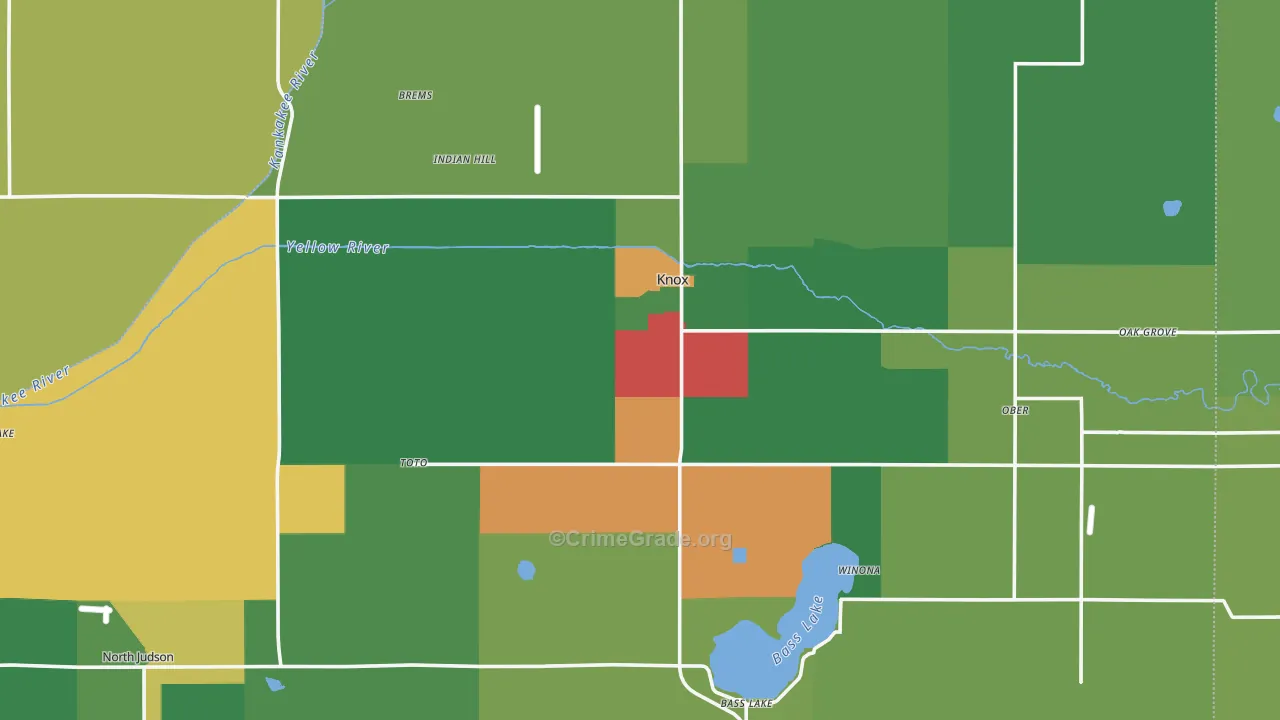 Starke County, IN Map of Murder Rates