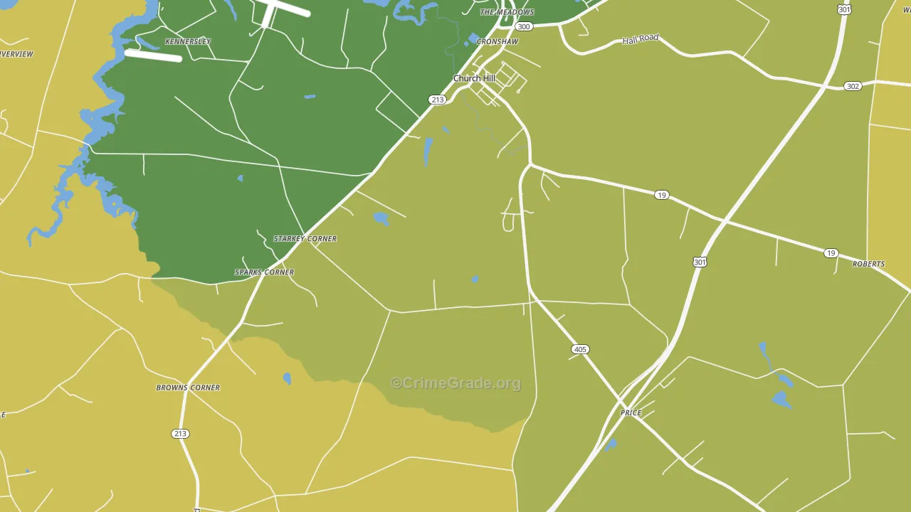 Starkey Corner, MD Map of Murder Rates