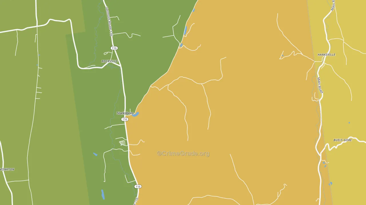 Starksboro, VT Map of Murder Rates