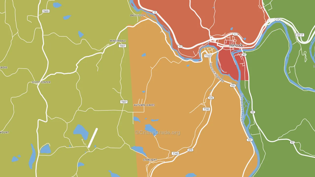 Starlight, PA Map of Murder Rates