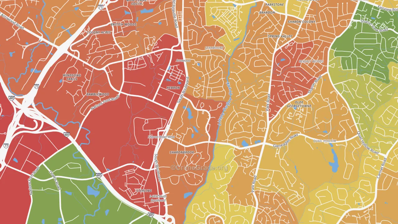 Starmount Forest-Charlotte, Charlotte, NC Map of Murder Rates