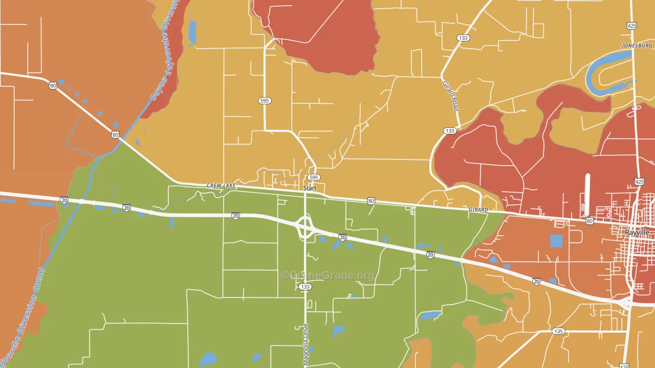 Start, LA Map of Murder Rates