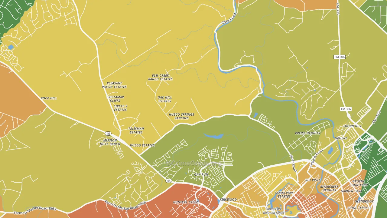 Startzville, TX Map of Murder Rates