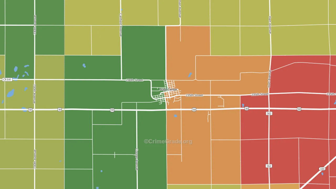 State Center, IA Map of Murder Rates