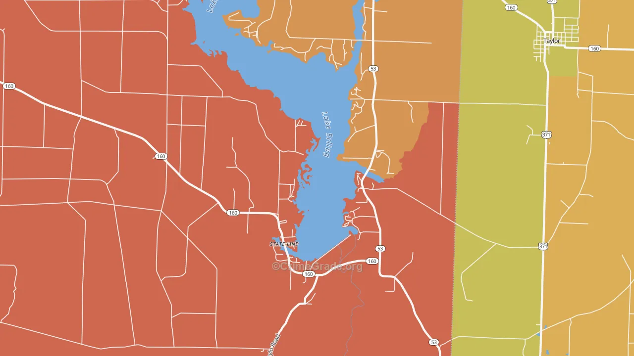 State Line, AR Map of Murder Rates