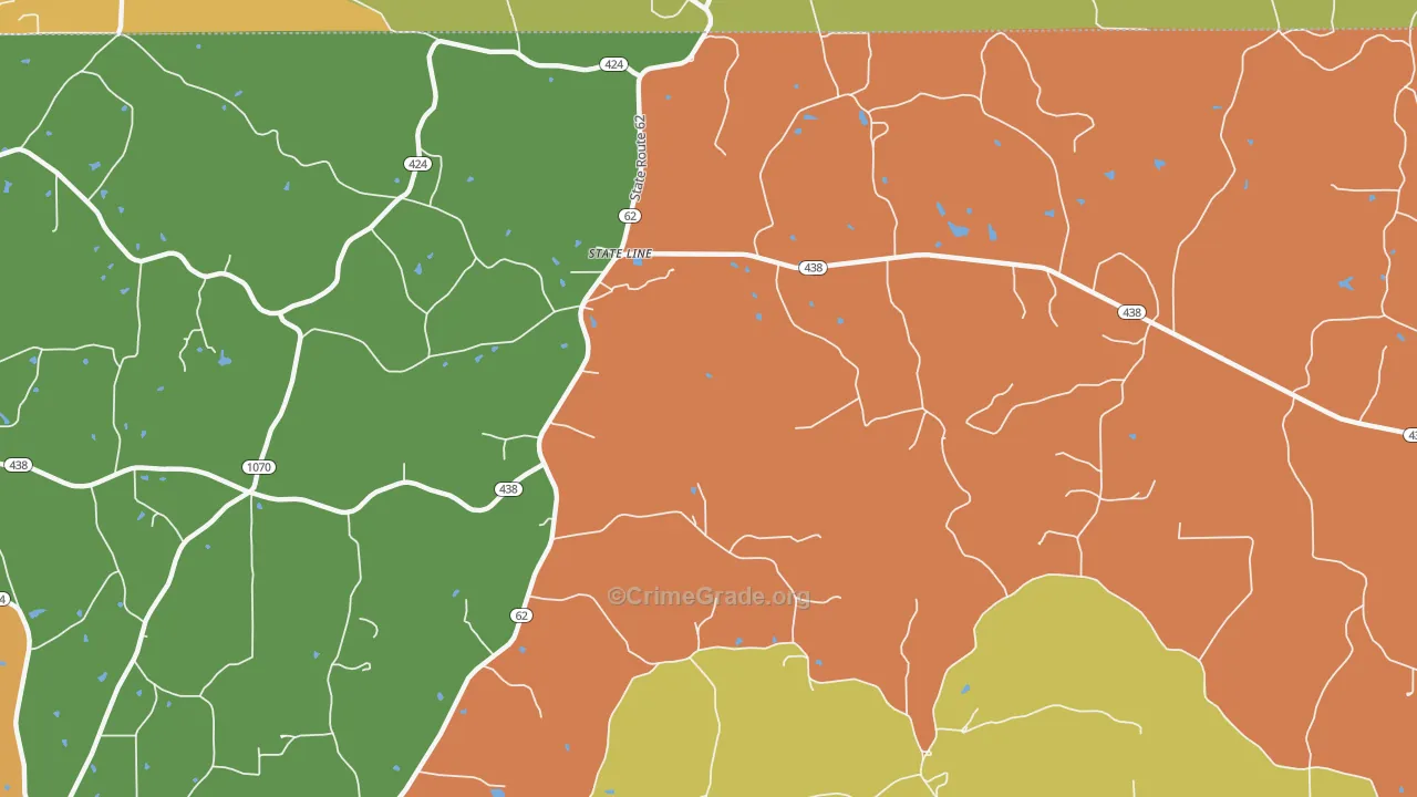 State Line, LA Map of Murder Rates