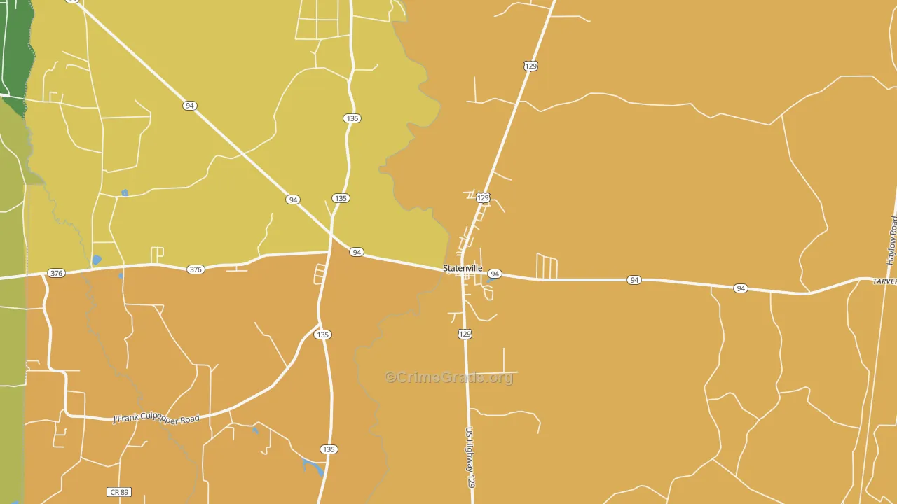 Statenville, GA Map of Murder Rates