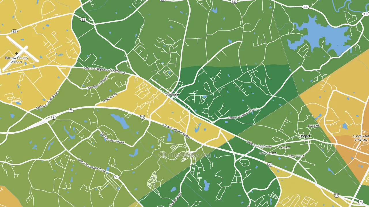 Statham, GA Map of Murder Rates