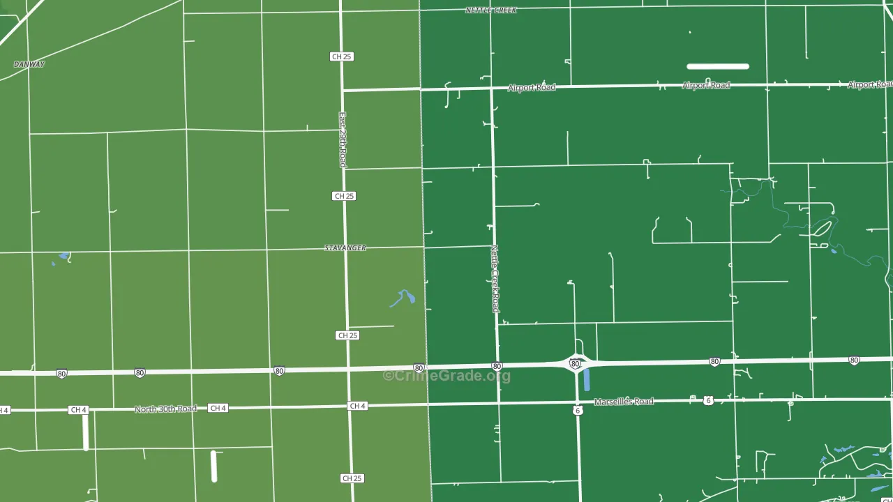 Stavanger, IL Map of Murder Rates