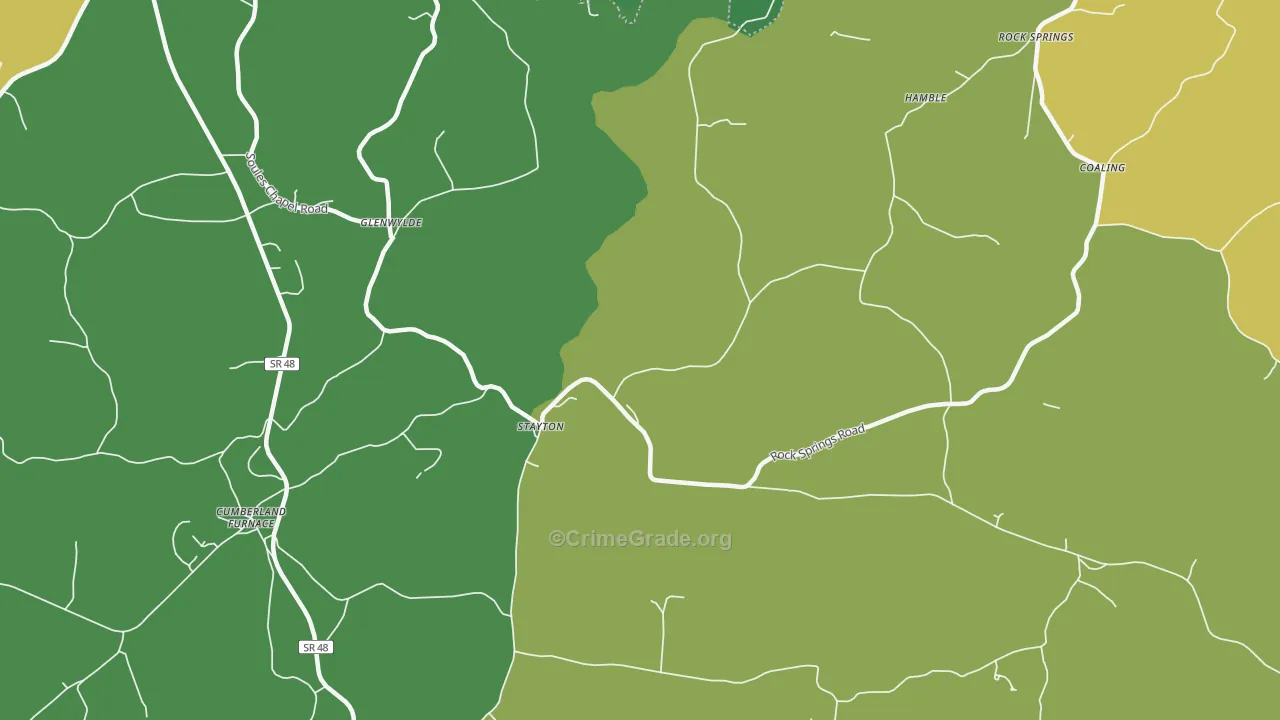 Stayton, TN Map of Murder Rates
