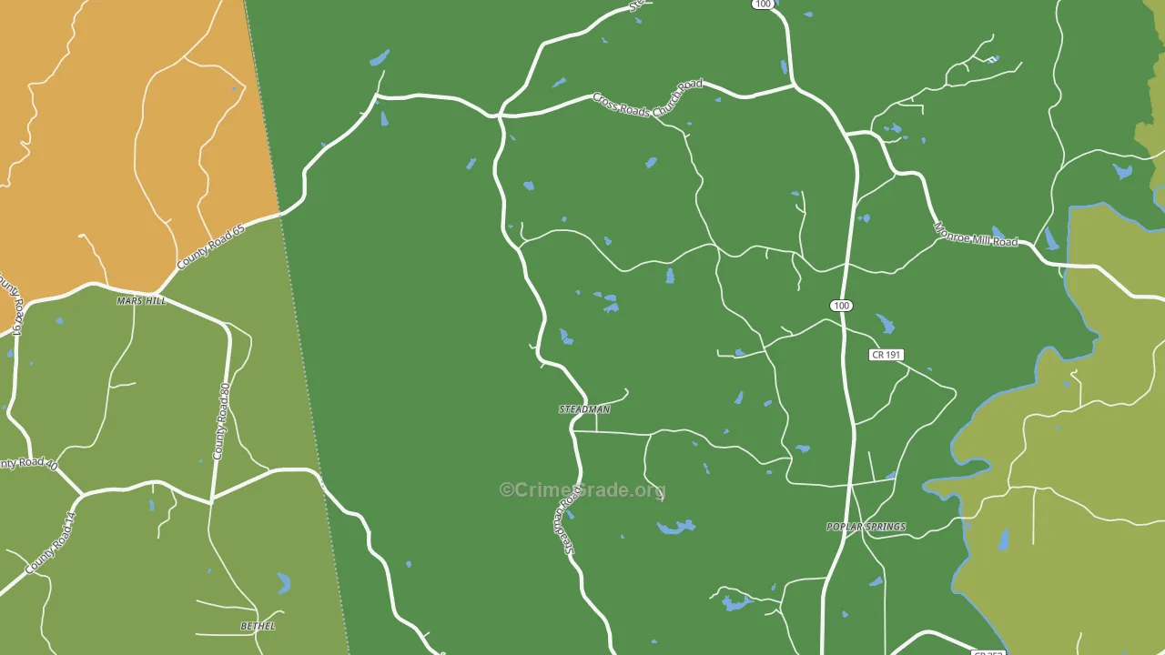 Steadman, GA Map of Murder Rates