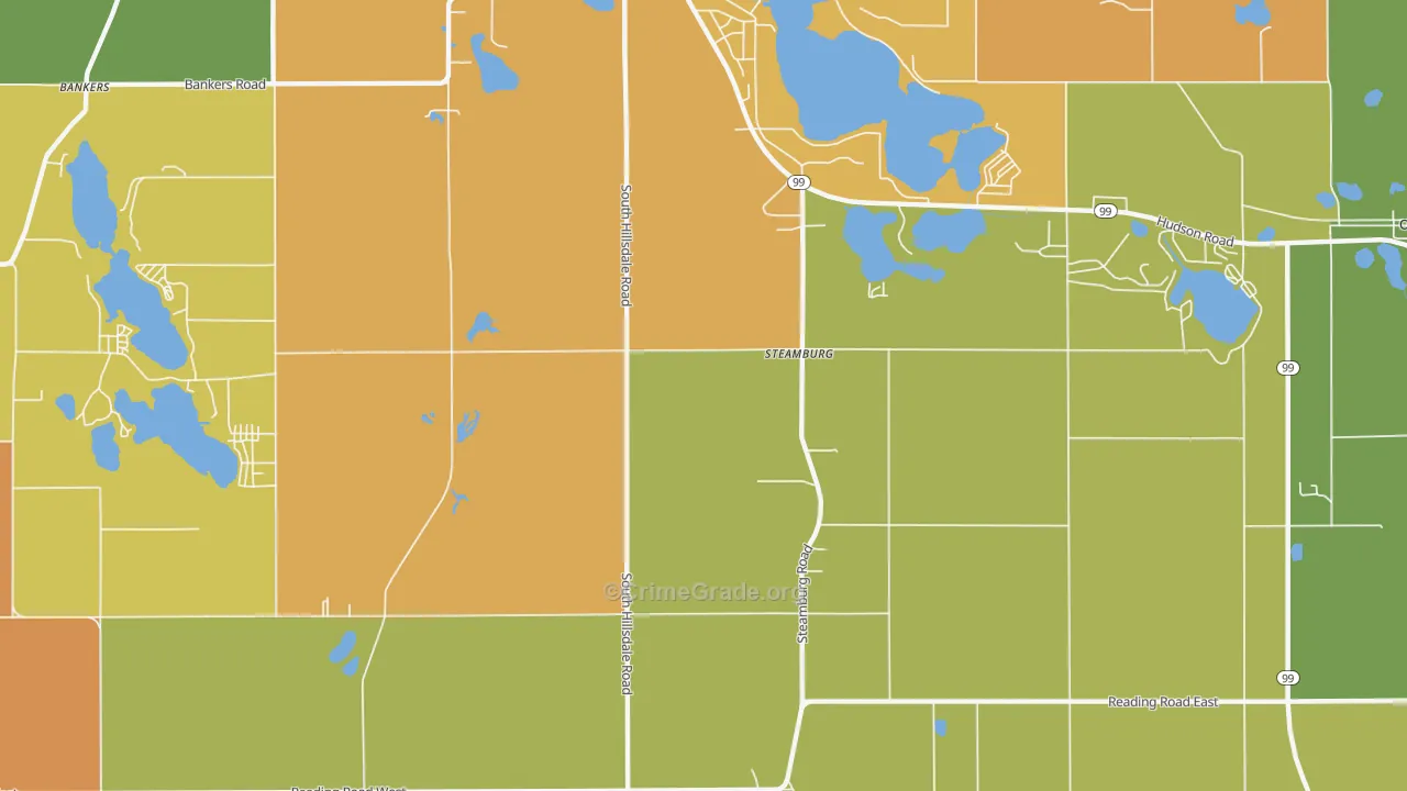 Steamburg, MI Map of Murder Rates