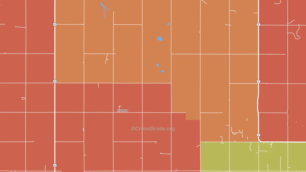 Stecker, OK Map of Murder Rates