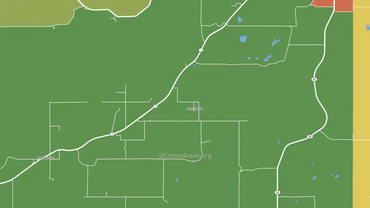 Steedman, OK Map of Murder Rates