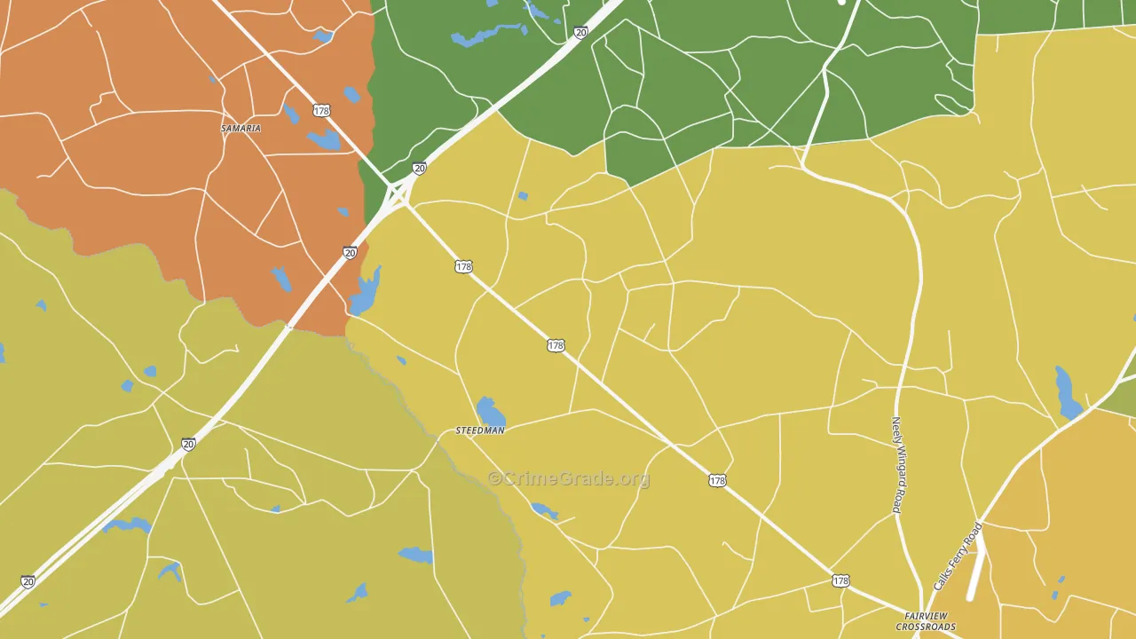 Steedman, SC Map of Murder Rates