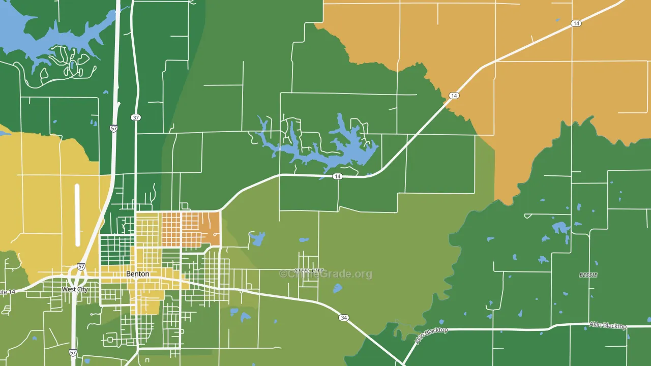 Steel City, IL Map of Murder Rates