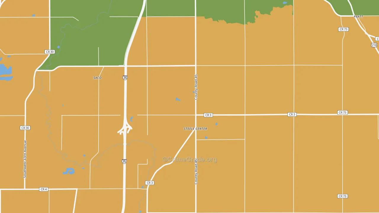 Steele Center, MN Map of Murder Rates