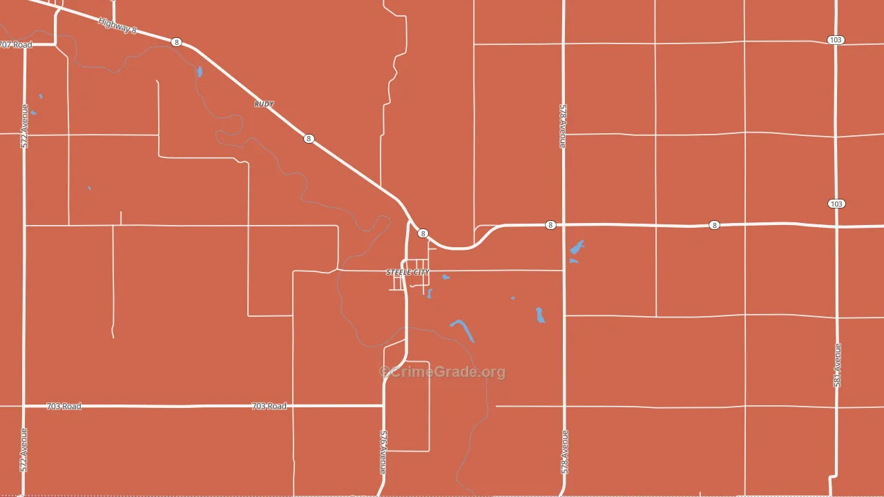 Steele City, NE Map of Murder Rates