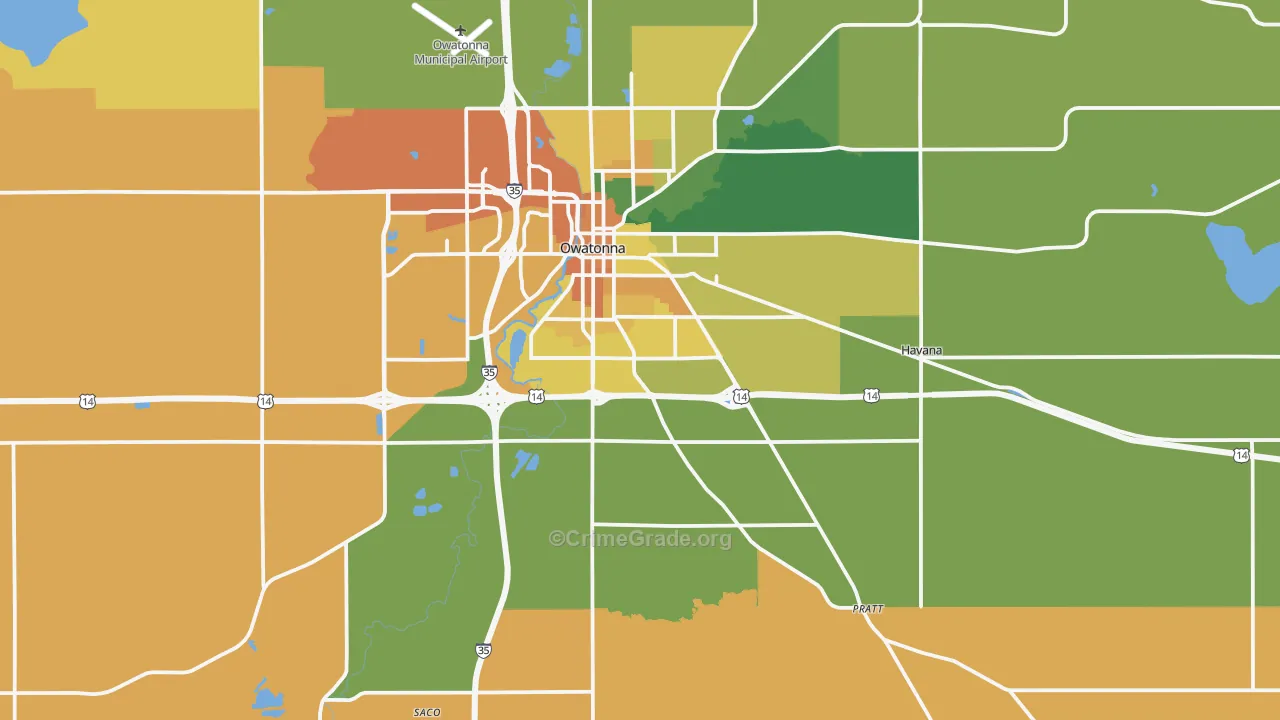 Steele County, MN Map of Murder Rates