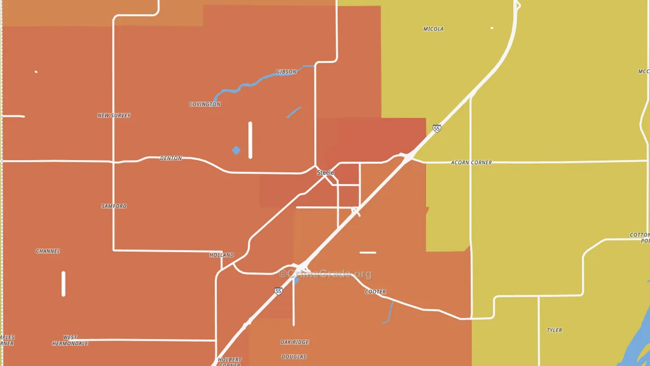 Steele, MO Map of Murder Rates