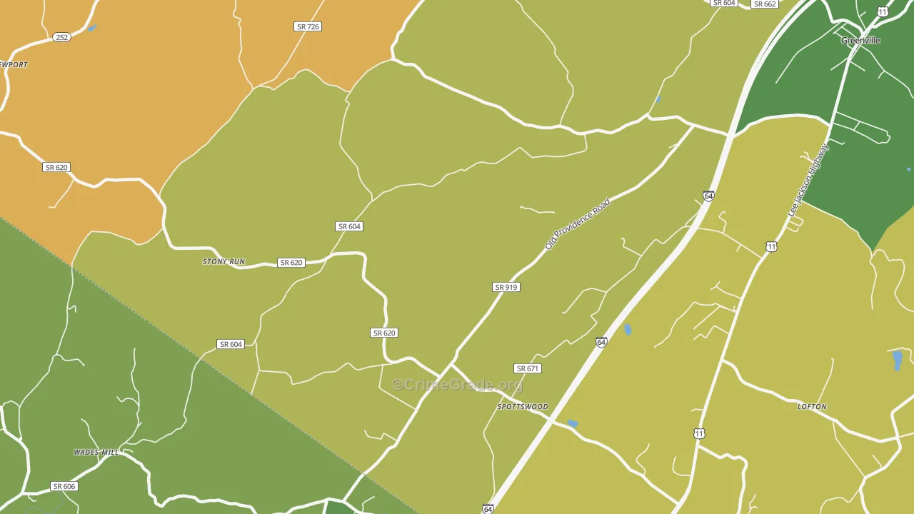 Steeles Tavern, VA Map of Murder Rates