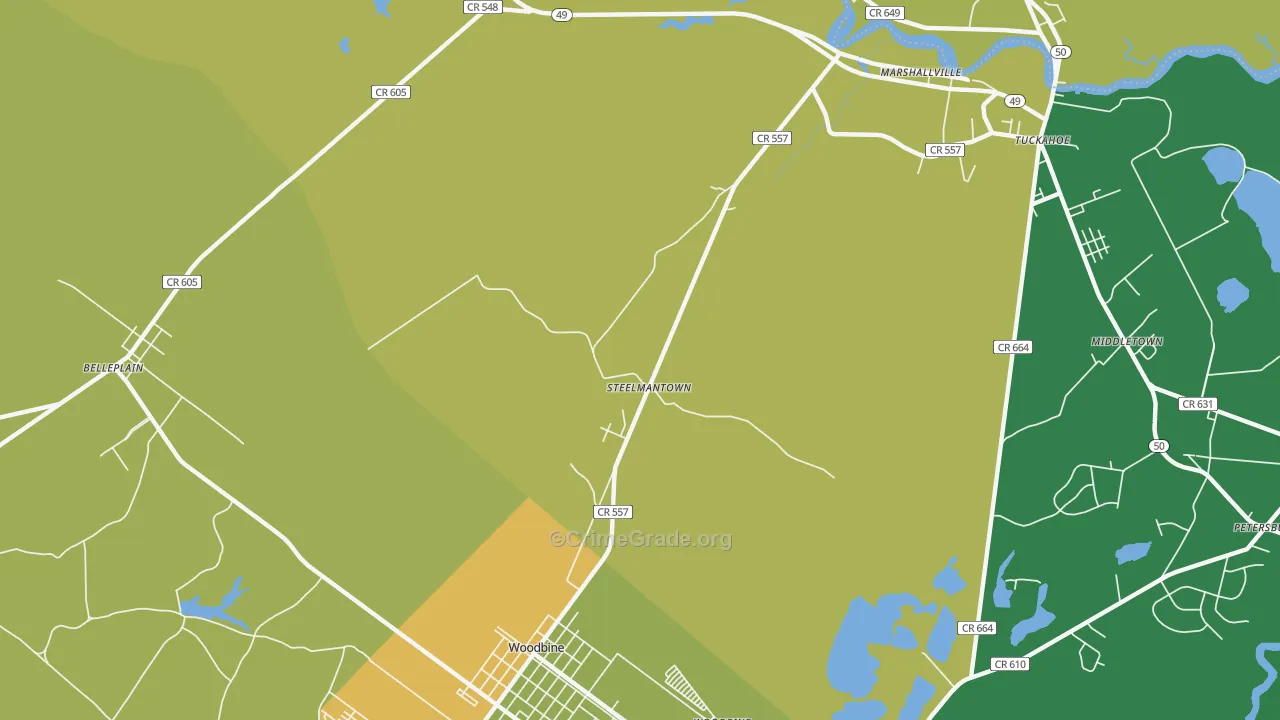 Steelmantown, NJ Map of Murder Rates