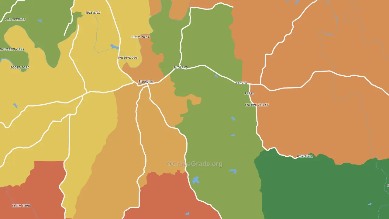 Steelville, MO Map of Murder Rates