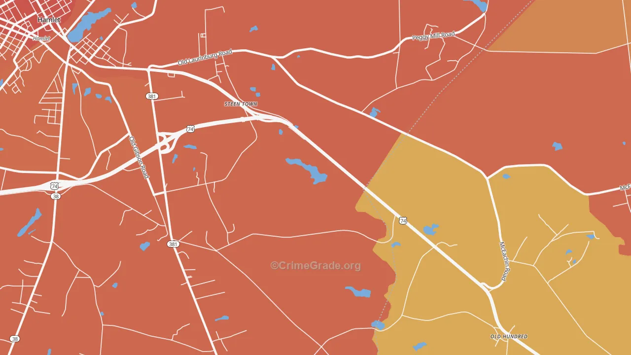 Steen Town, NC Map of Murder Rates