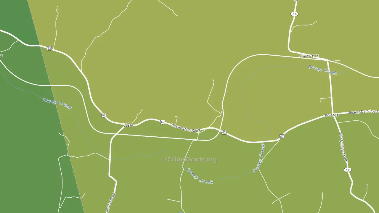 Steff, KY Map of Murder Rates