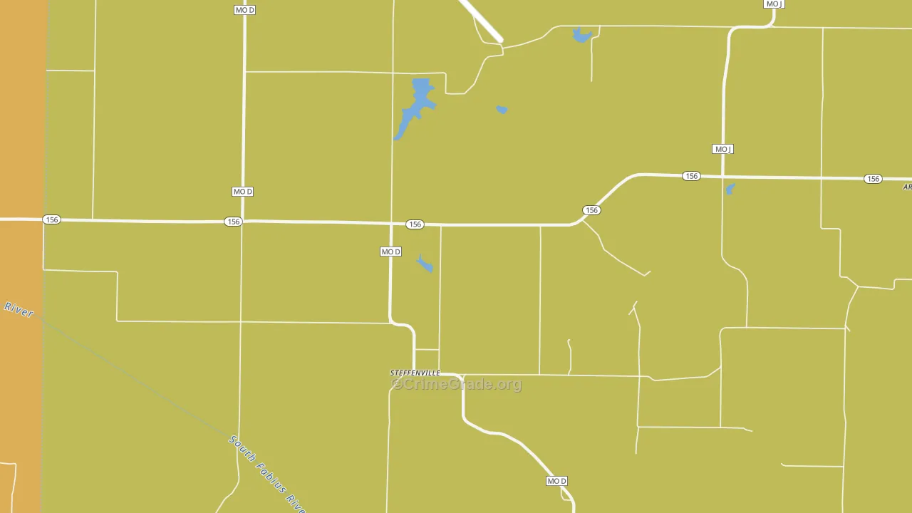 Steffenville, MO Map of Murder Rates