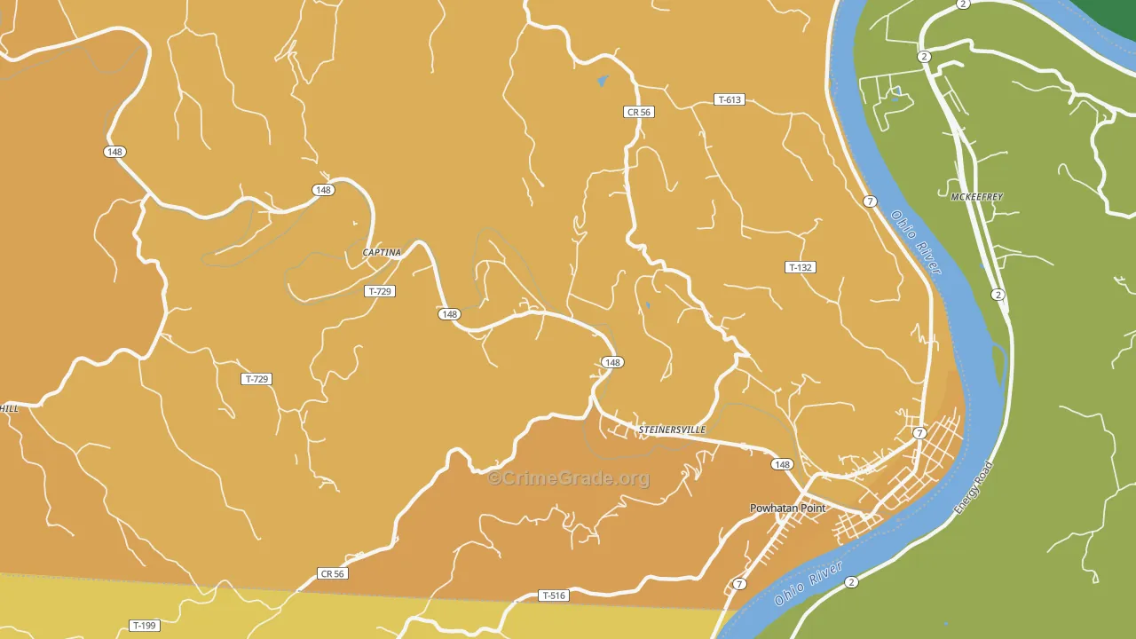 Steinersville, OH Map of Murder Rates