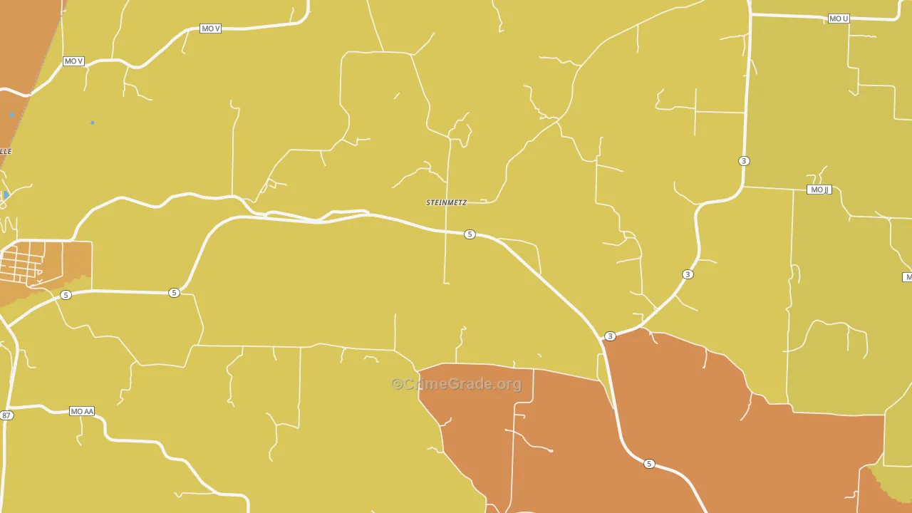 Steinmetz, MO Map of Murder Rates
