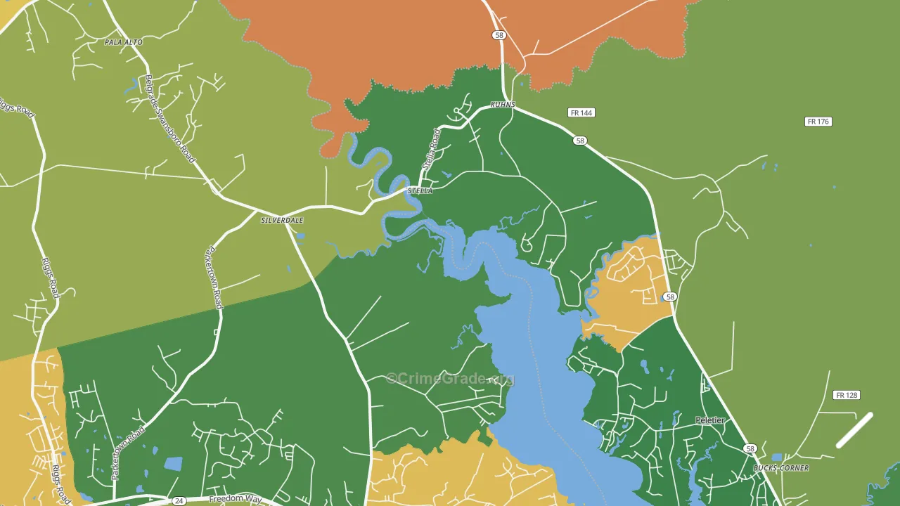 Stella, NC Map of Murder Rates
