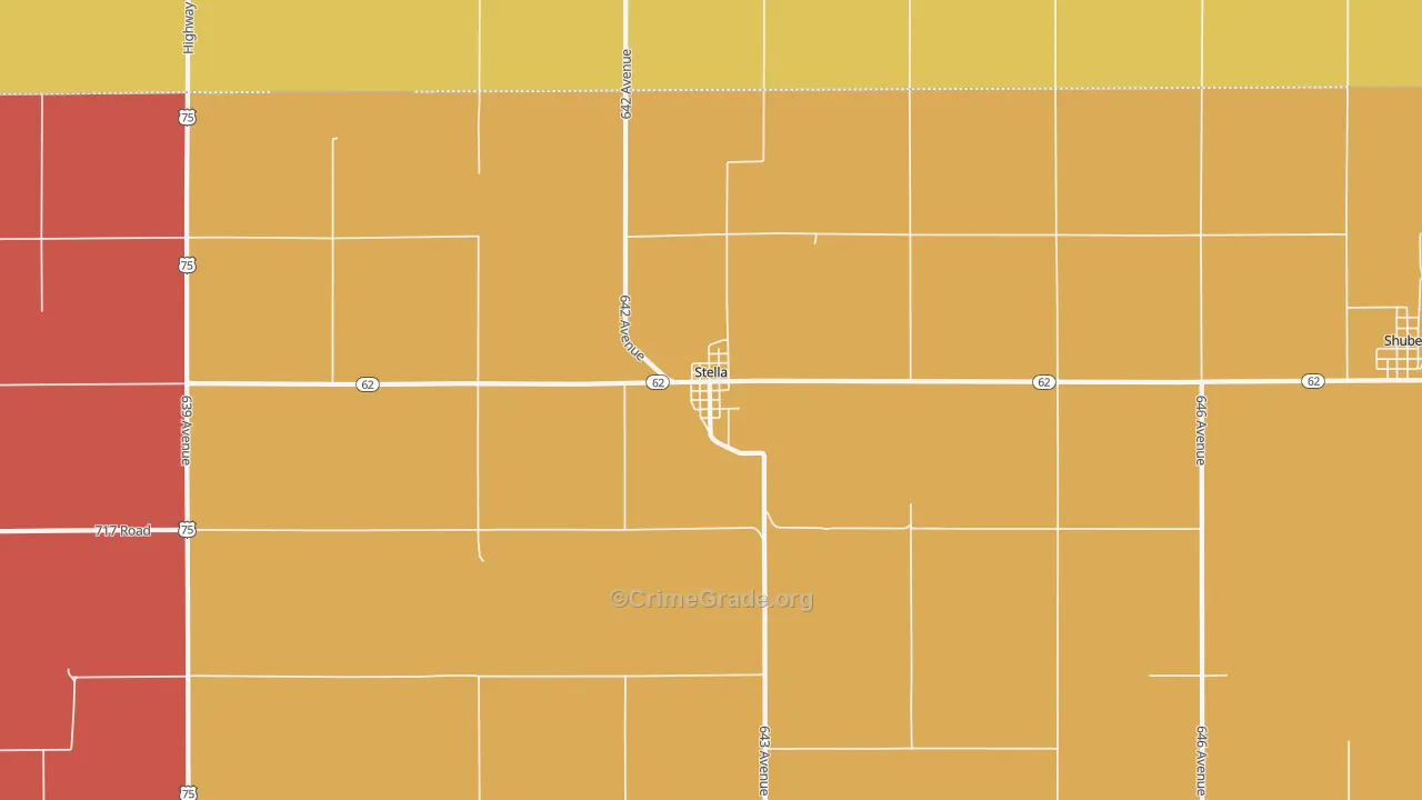 Stella, NE Map of Murder Rates