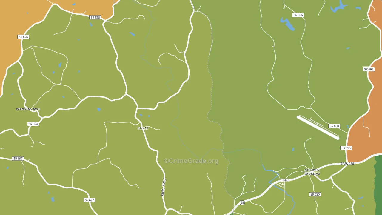 Stella, VA Map of Murder Rates