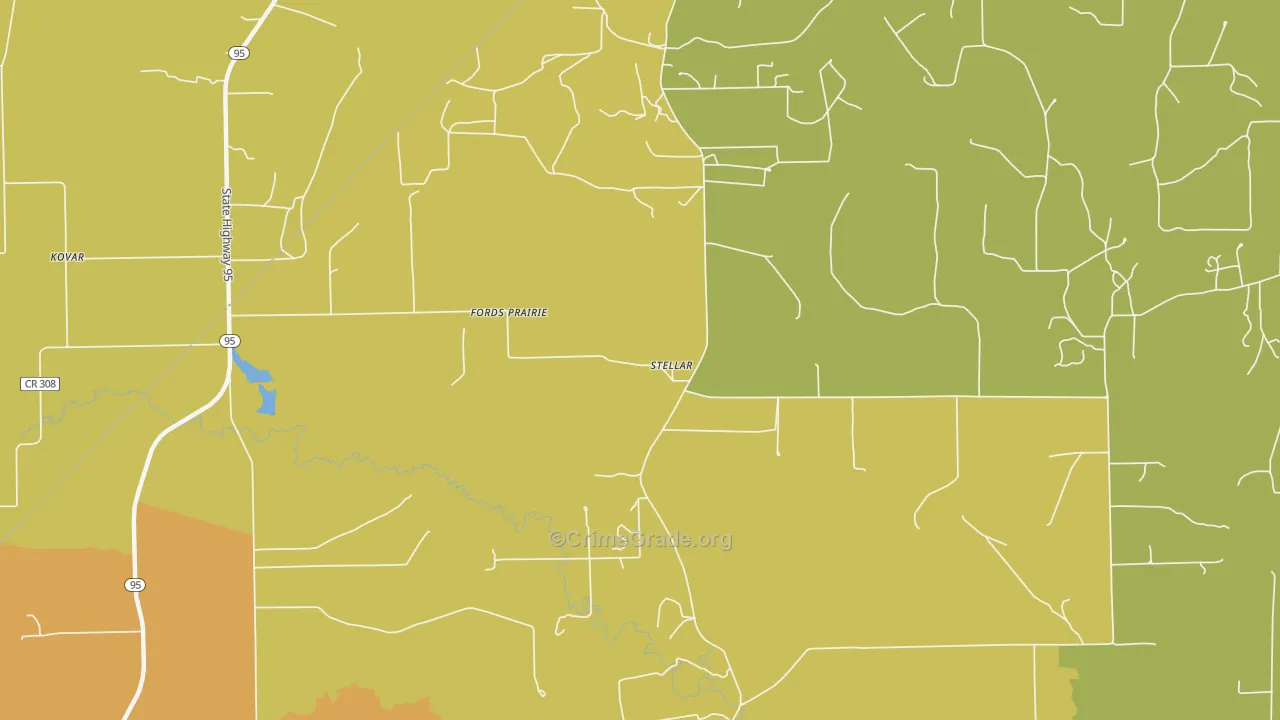 Stellar, TX Map of Murder Rates