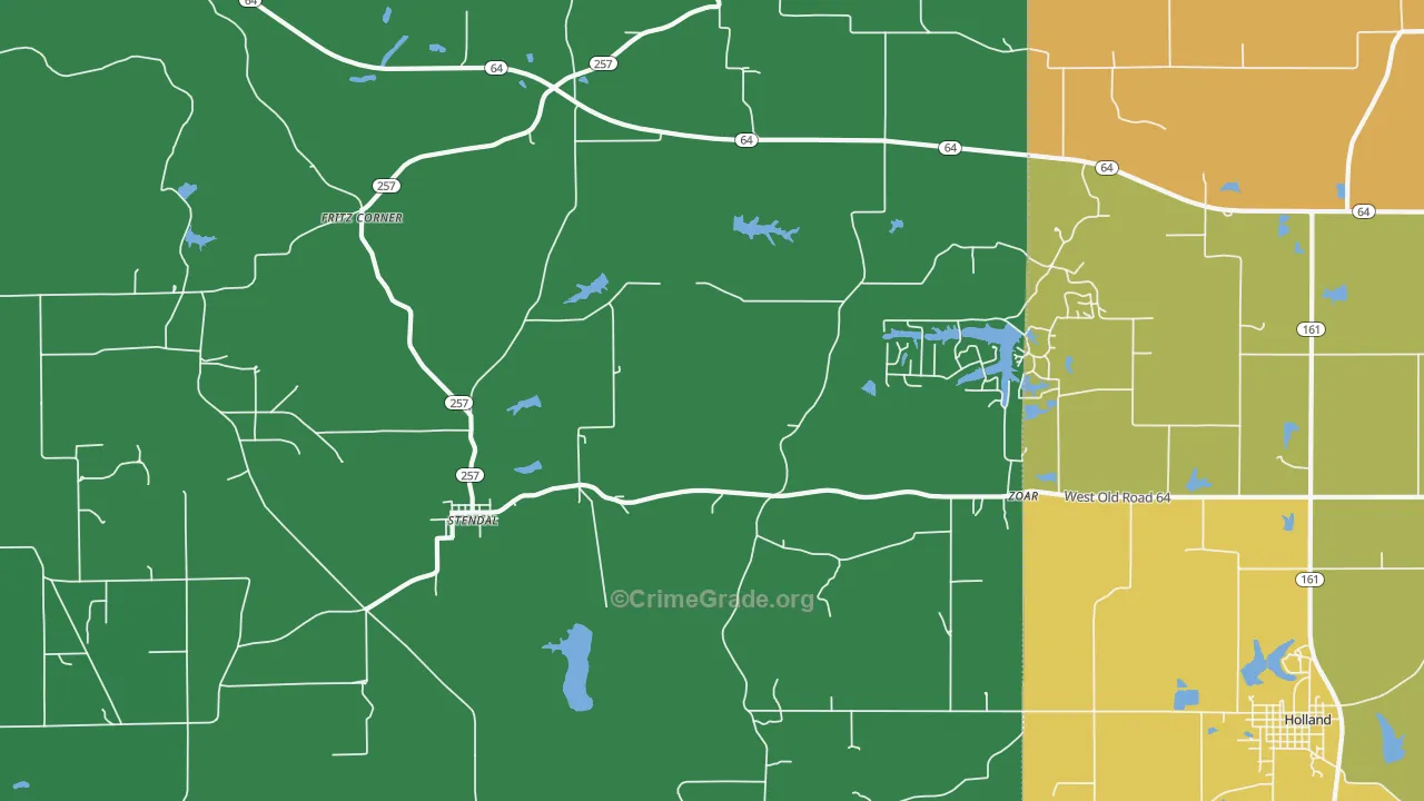 Stendal, IN Map of Murder Rates