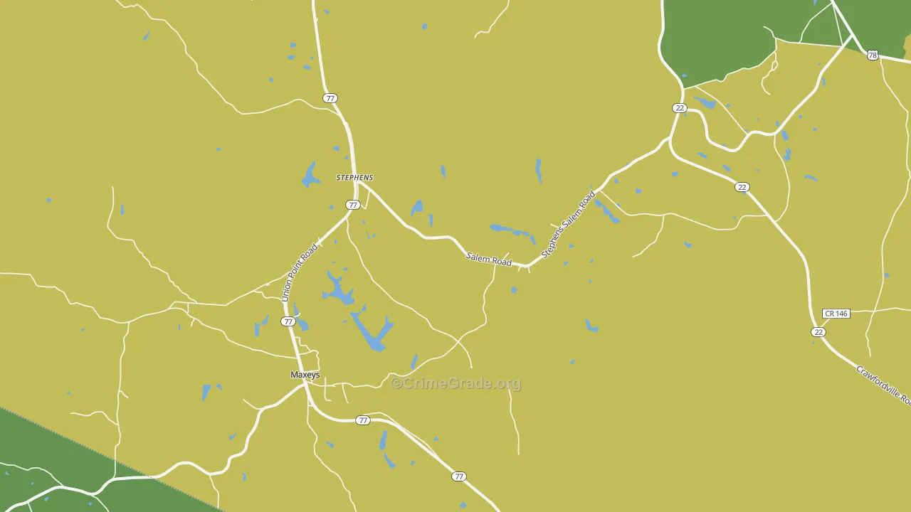 Stephens, GA Map of Murder Rates