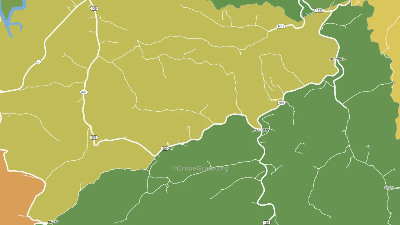 Stephens, KY Map of Murder Rates