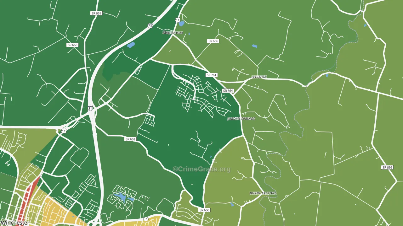 Stephenson, VA Map of Murder Rates
