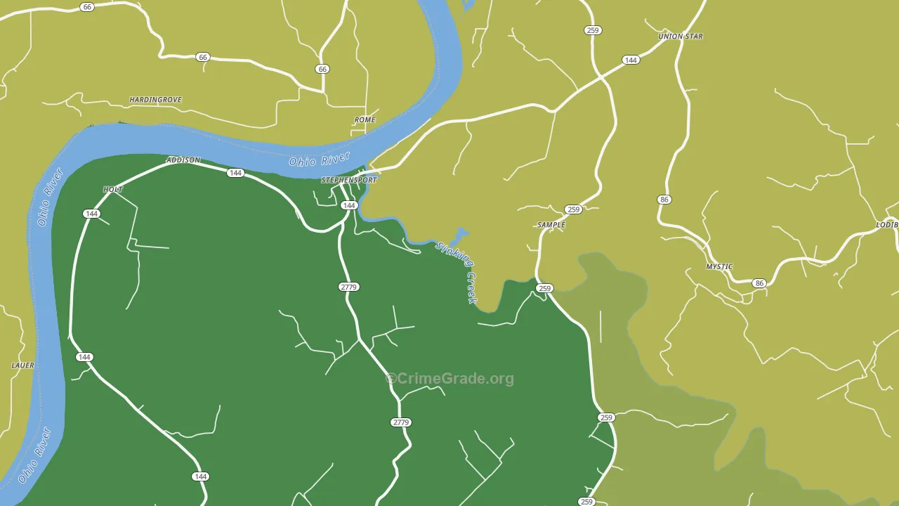 Stephensport, KY Map of Murder Rates