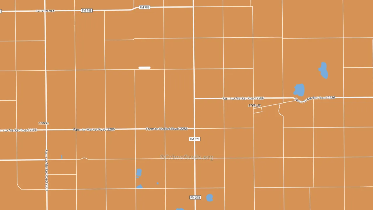 Sterley, TX Map of Murder Rates