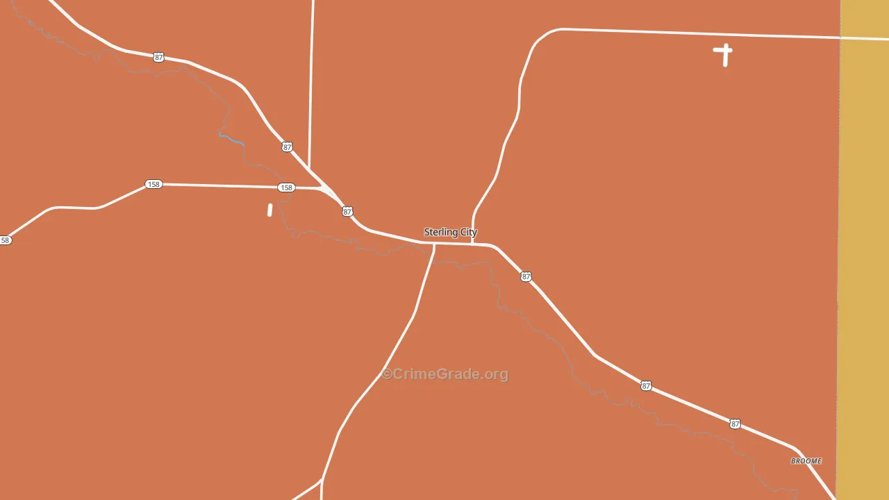 Sterling City, TX Map of Murder Rates