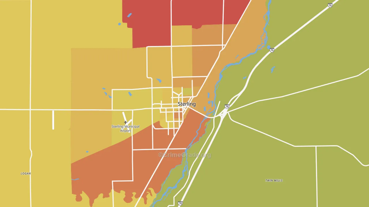Sterling, CO Map of Murder Rates